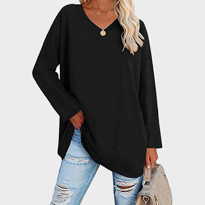 Blusas Manga Comprida Mulher Decote V Oversize