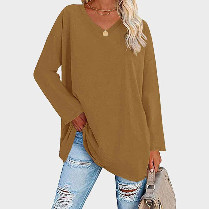 Blusas Manga Comprida Mulher Decote V Oversize