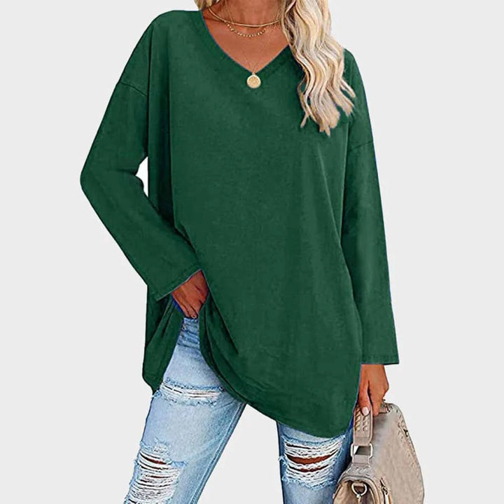 Blusas Manga Comprida Mulher Decote V Oversize