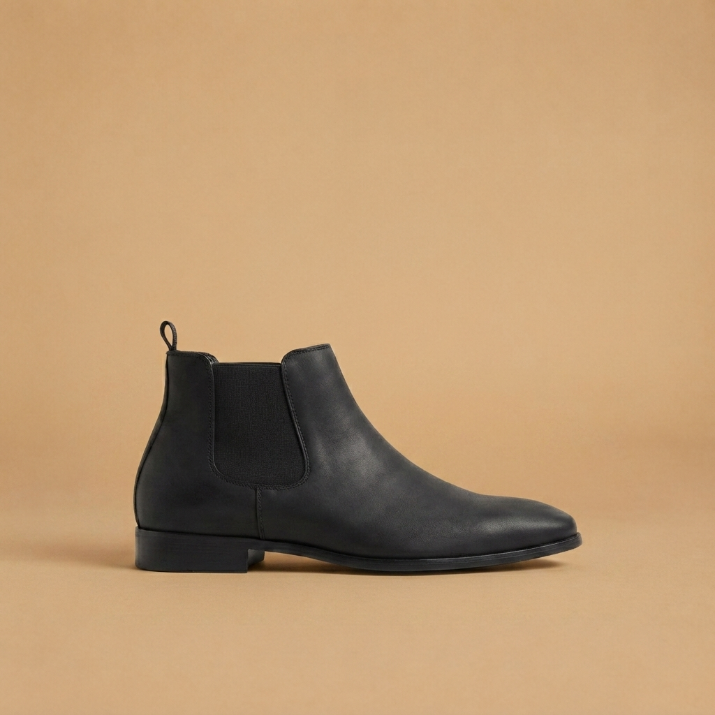Botins Chelsea de Couro Homem Elástico Lateral