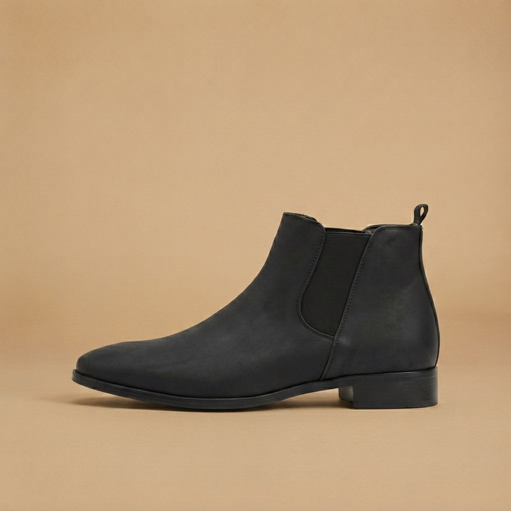 Botins Chelsea de Couro Homem Elástico Lateral