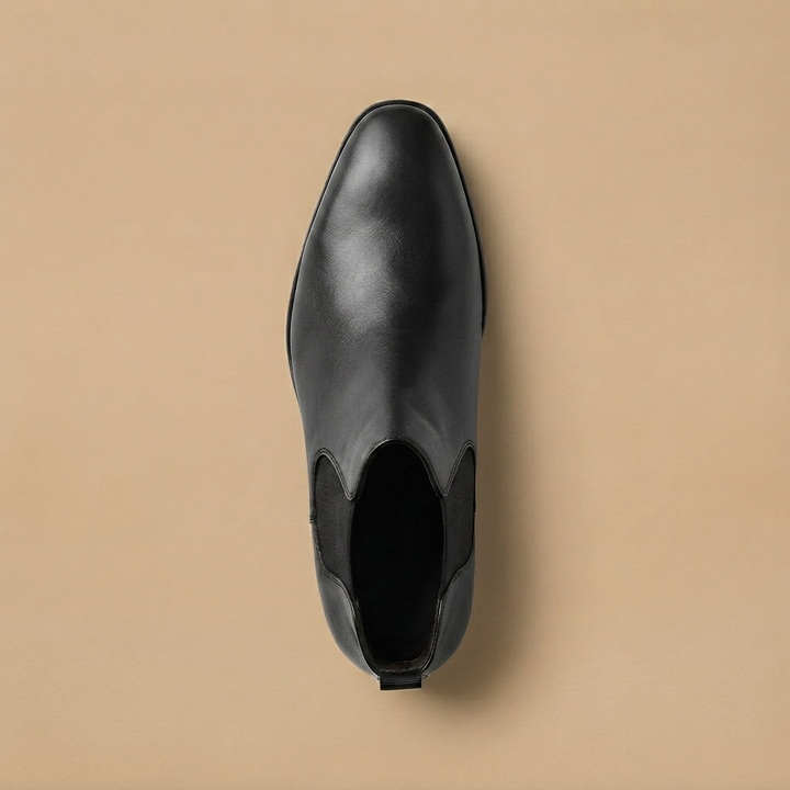 Botins Chelsea de Couro Homem Elástico Lateral