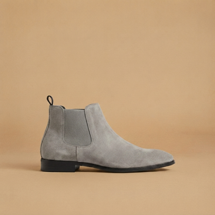 Botins Chelsea de Couro Homem Elástico Lateral