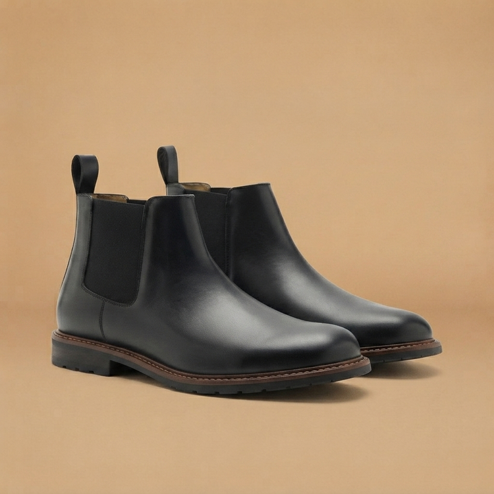 Botins Chelsea Homem Couro Vegan Elástico Lateral