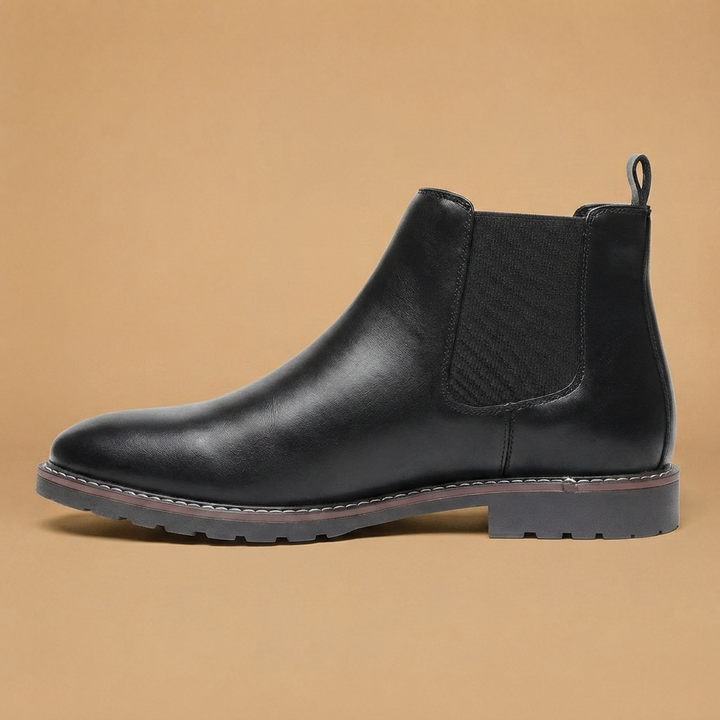 Botins Chelsea Homem Couro Vegan Elástico Lateral