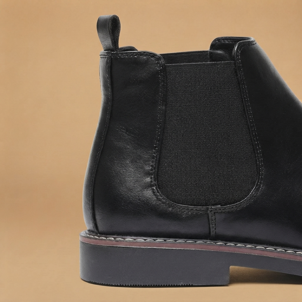 Botins Chelsea Homem Couro Vegan Elástico Lateral