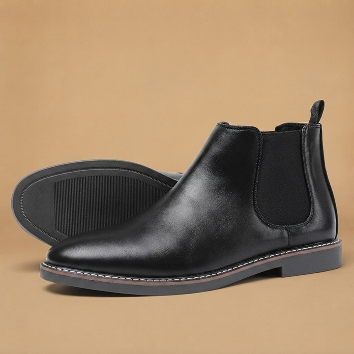 Botins Chelsea Homem Couro Vegan Elástico Lateral