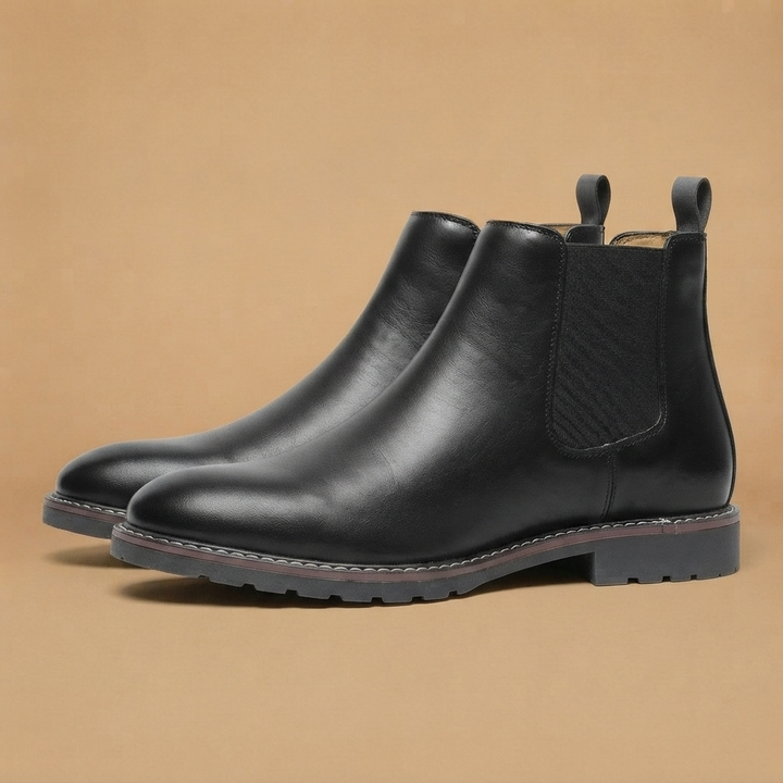Botins Chelsea Homem Couro Vegan Elástico Lateral
