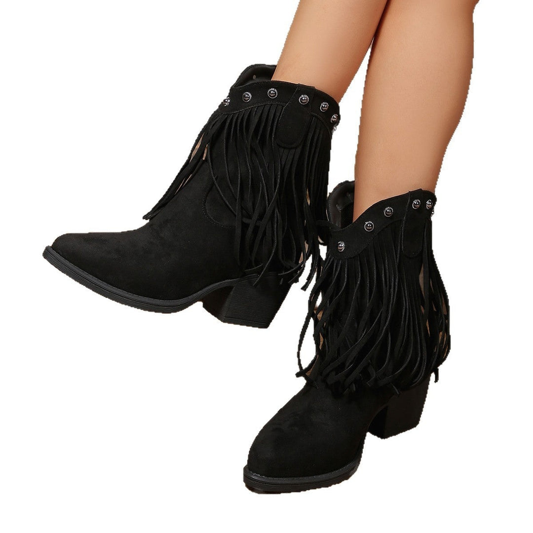 Botins Cowboy de Camurça Mulher Franja e Tachas