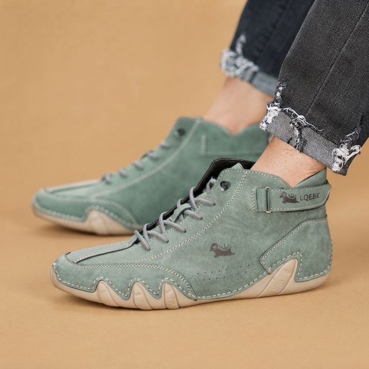 Botins de Couro Homem Atacadores Cano Baixo