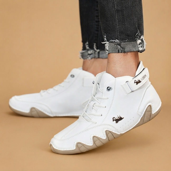 Botins de Couro Homem Atacadores Cano Baixo
