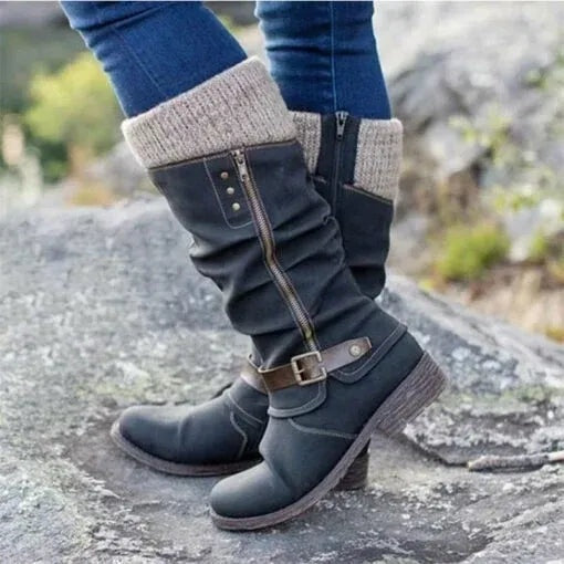 Bruna | Botas Chelsea Mulher Cano Médio com Fivela e Fecho Lateral