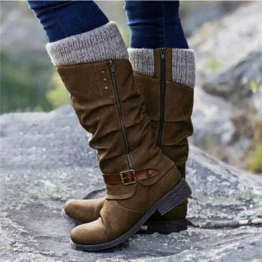 Bruna | Botas Chelsea Mulher Cano Médio com Fivela e Fecho Lateral
