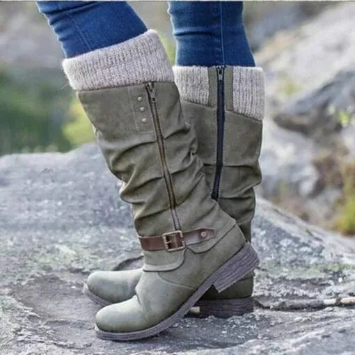 Bruna | Botas Chelsea Mulher Cano Médio com Fivela e Fecho Lateral