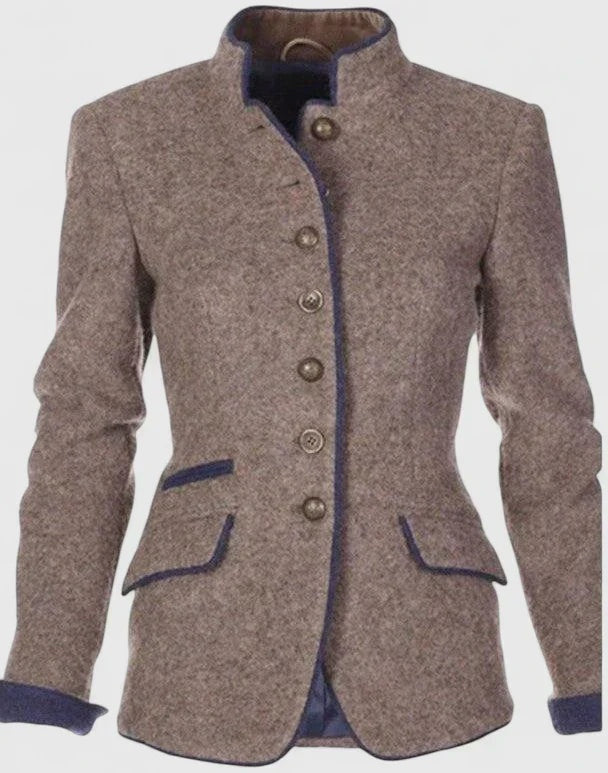 Bruna | Cardigan Formal Mulher Gola Subida com Botões