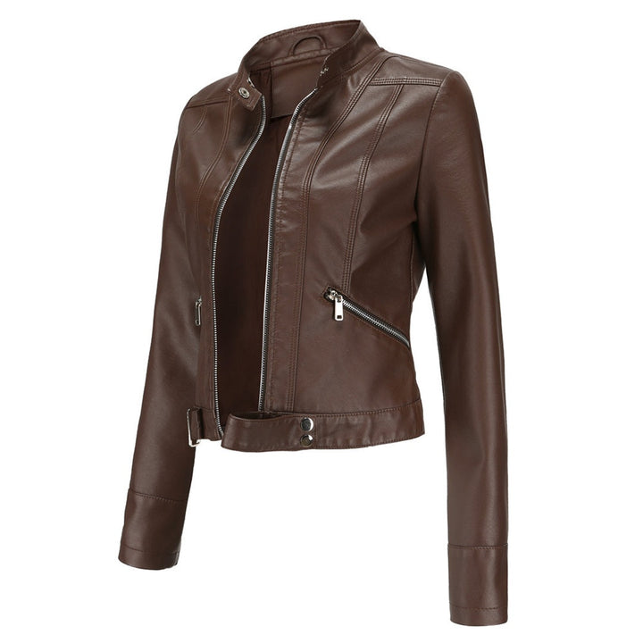 Bruna | Casaco Polipele Mulher Biker Curto Fecho Zip