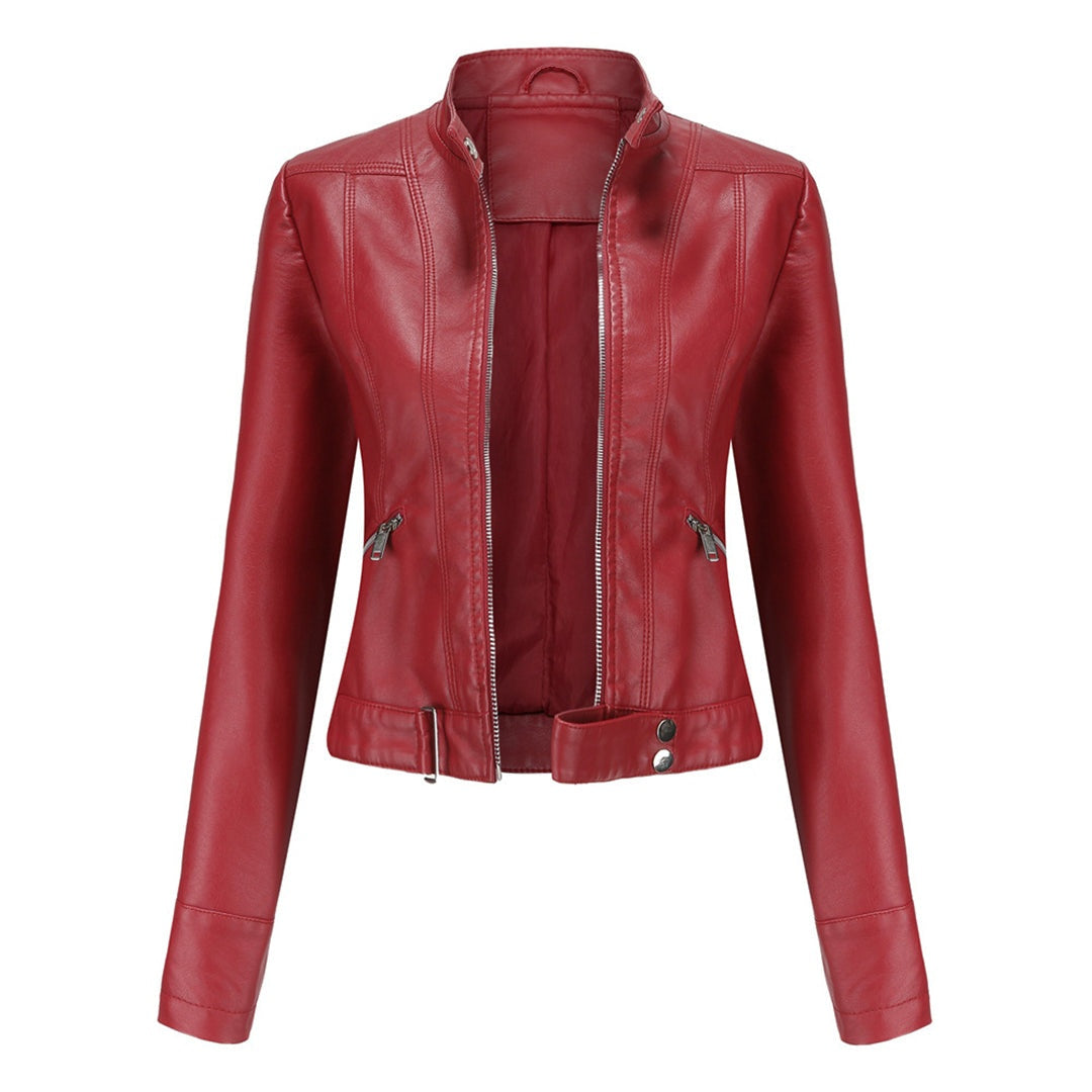 Bruna | Casaco Polipele Mulher Biker Curto Fecho Zip