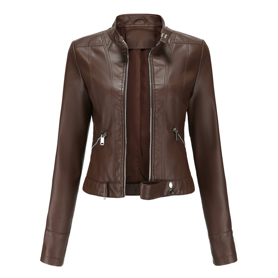 Bruna | Casaco Polipele Mulher Biker Curto Fecho Zip