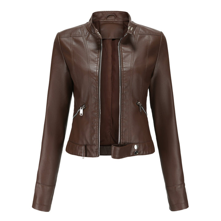Bruna | Casaco Polipele Mulher Biker Curto Fecho Zip