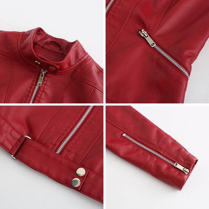 Bruna | Casaco Polipele Mulher Biker Curto Fecho Zip