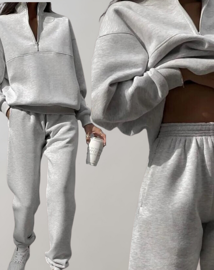 Bruna | Conjunto Desportivo Mulher Sweatshirt Meio Fecho e Calças Jogging