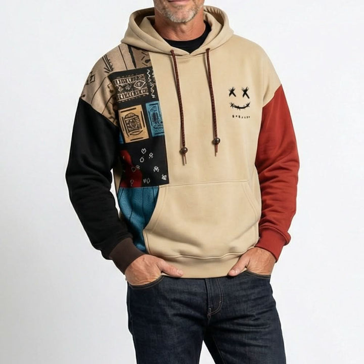 Bruno | Hoodie Homem Estampado com Capuz Corte Descontraído