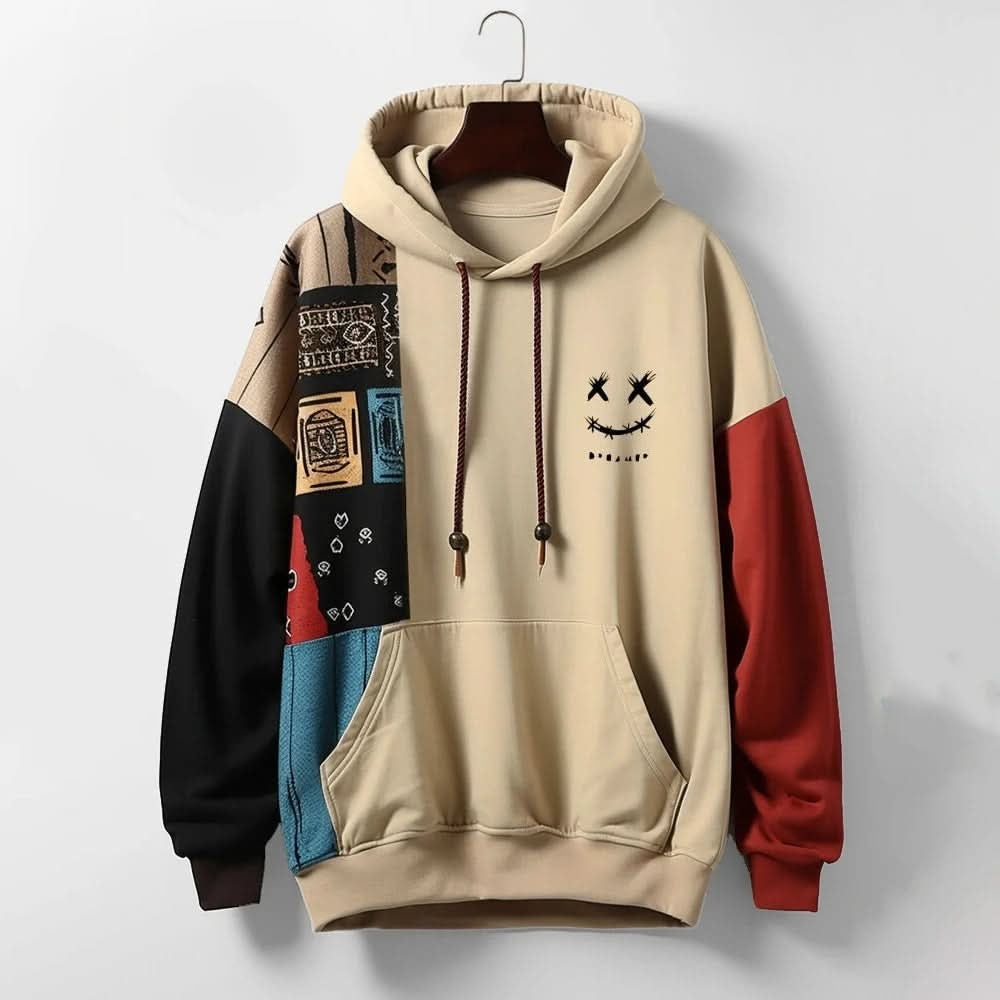 Bruno | Hoodie Homem Estampado com Capuz Corte Descontraído