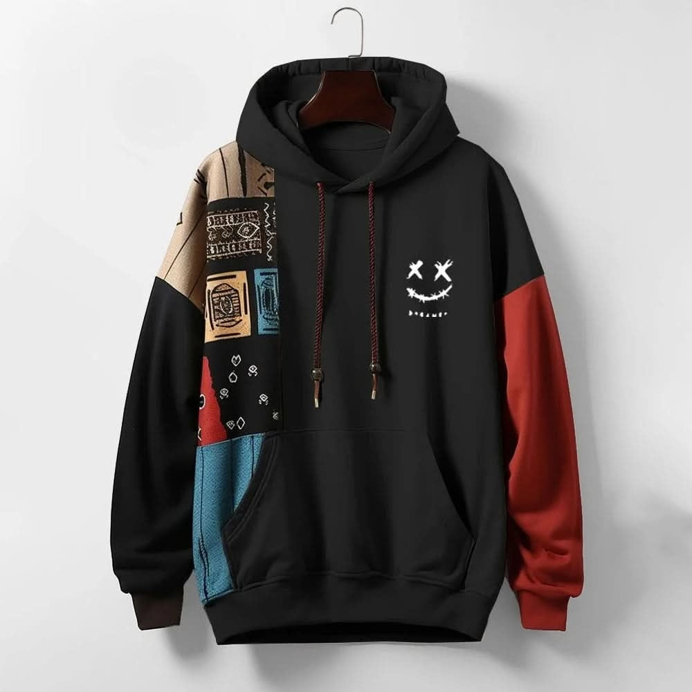 Bruno | Hoodie Homem Estampado com Capuz Corte Descontraído