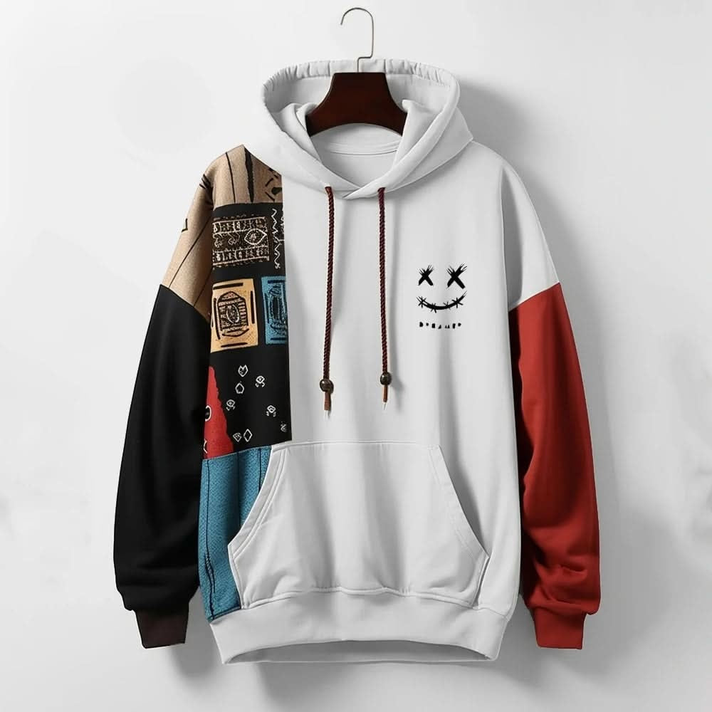 Bruno | Hoodie Homem Estampado com Capuz Corte Descontraído