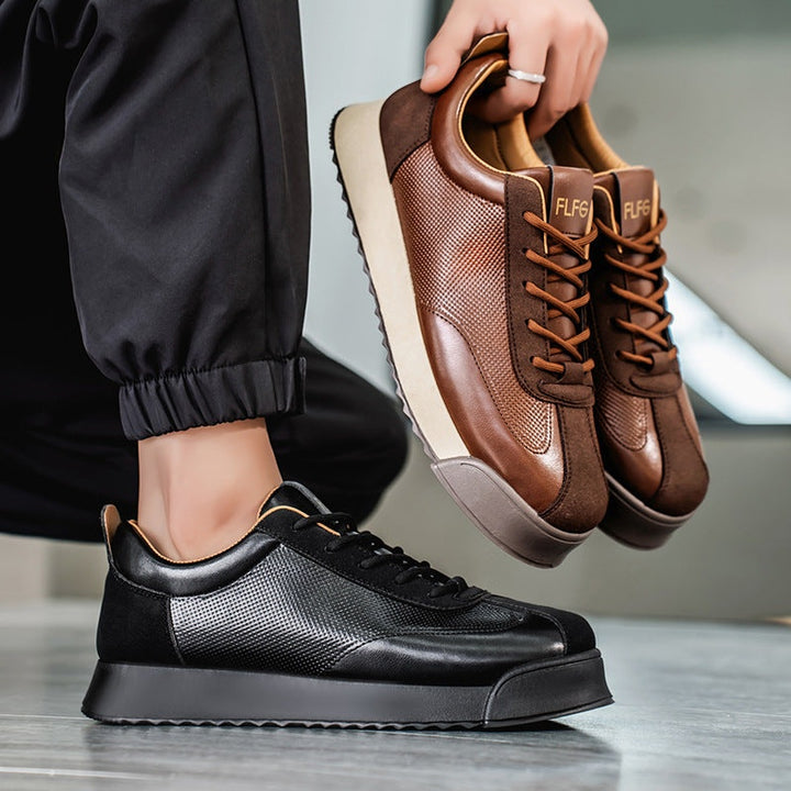 Bruno | Sapatilhas de Couro Homem Sneakers Sola Plana