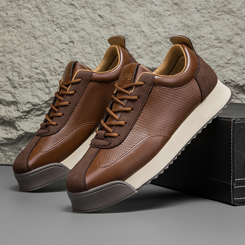 Bruno | Sapatilhas de Couro Homem Sneakers Sola Plana