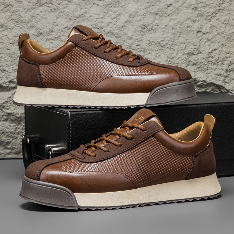 Bruno | Sapatilhas de Couro Homem Sneakers Sola Plana