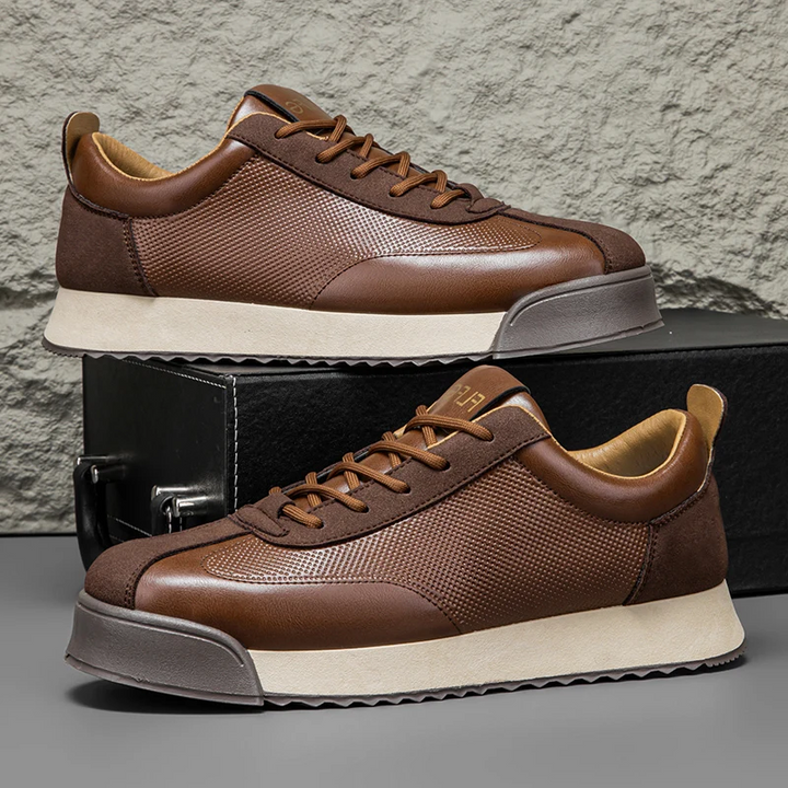 Bruno | Sapatilhas de Couro Homem Sneakers Sola Plana