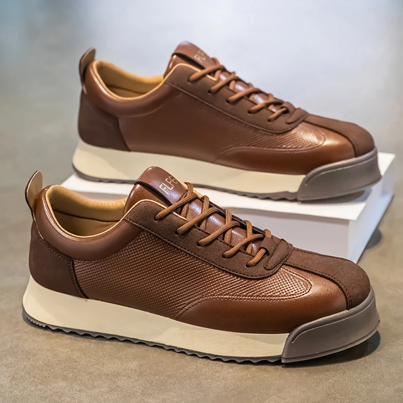 Bruno | Sapatilhas de Couro Homem Sneakers Sola Plana