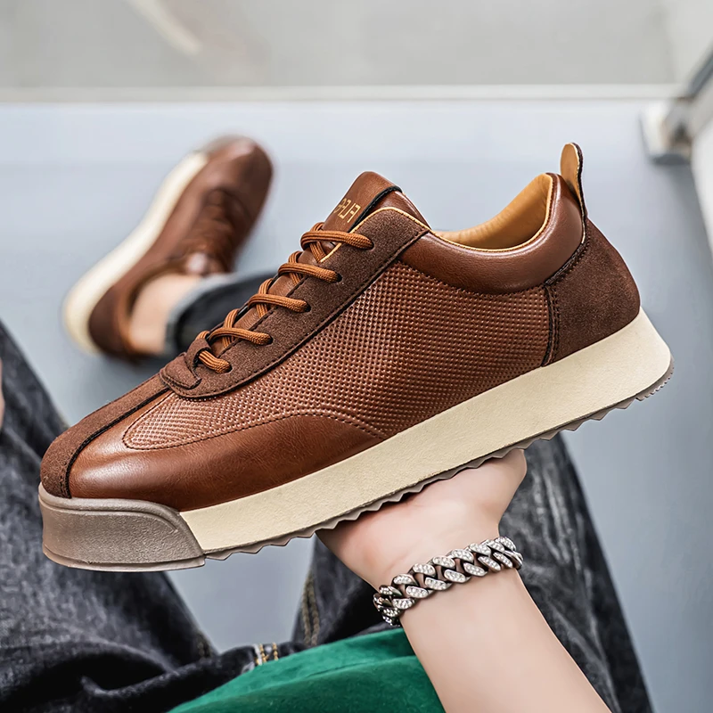 Bruno | Sapatilhas de Couro Homem Sneakers Sola Plana