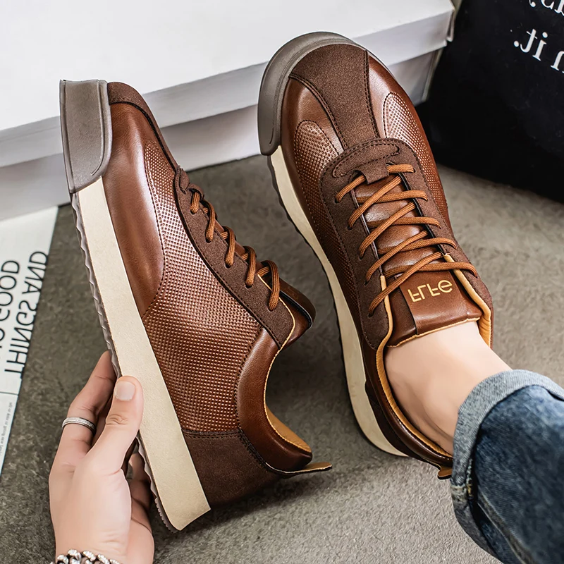 Bruno | Sapatilhas de Couro Homem Sneakers Sola Plana
