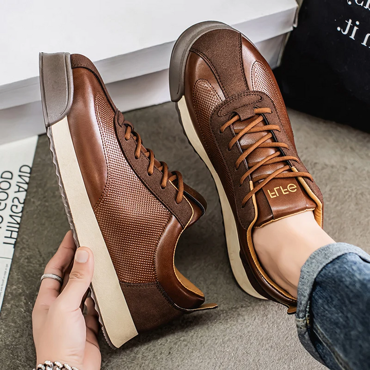 Bruno | Sapatilhas de Couro Homem Sneakers Sola Plana