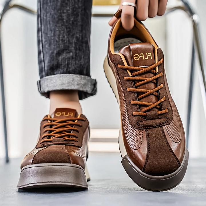 Bruno | Sapatilhas de Couro Homem Sneakers Sola Plana