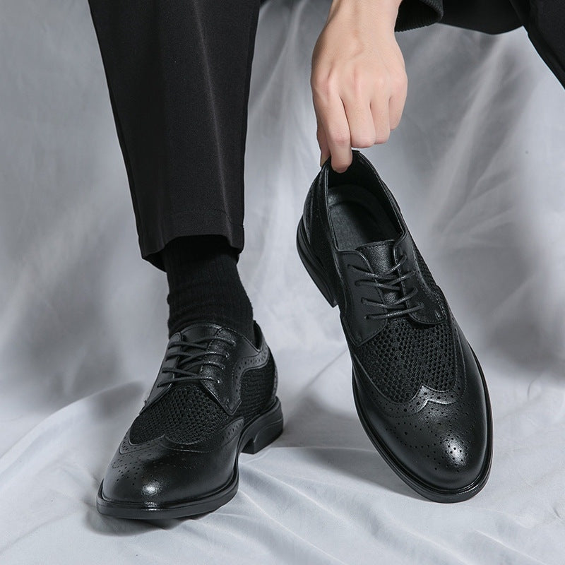 Bruno | Sapatos Oxford Brogue Homem Couro com Malha