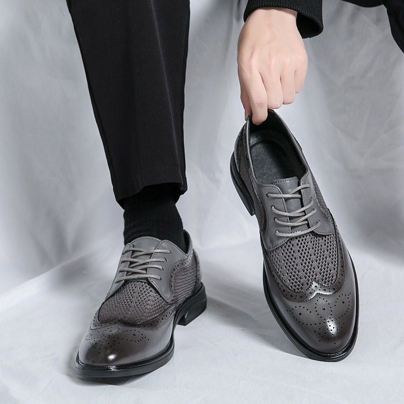 Bruno | Sapatos Oxford Brogue Homem Couro com Malha