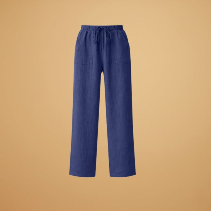 Catarina | Calças Wide Leg Cintura Elástica Mulher Bolsos