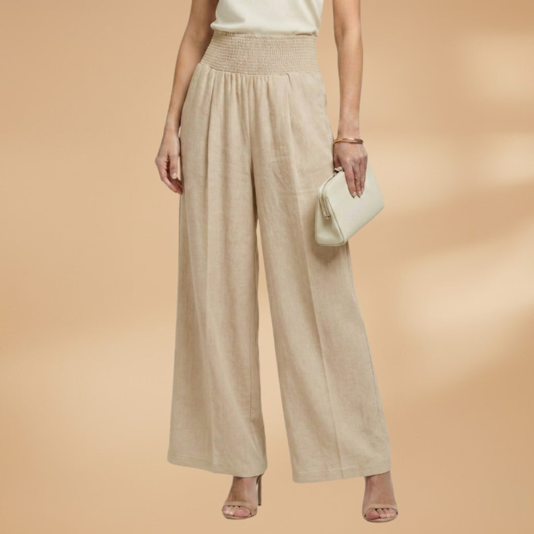 Joana | Calças Wide Leg Mulher Cintura Elástica