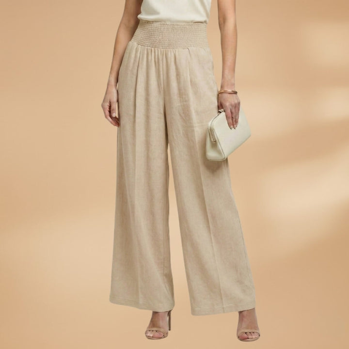 Joana | Calças Wide Leg Mulher Cintura Elástica