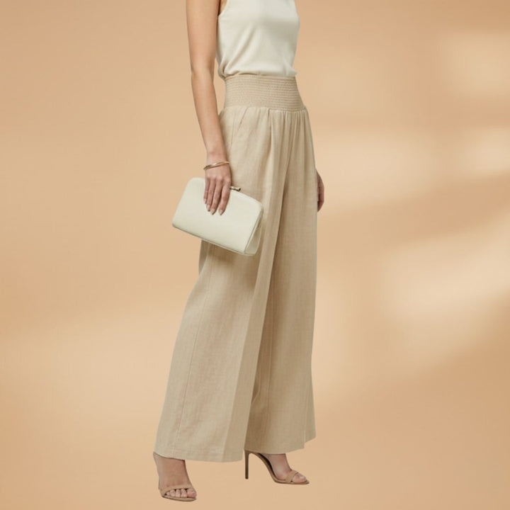 Joana | Calças Wide Leg Mulher Cintura Elástica