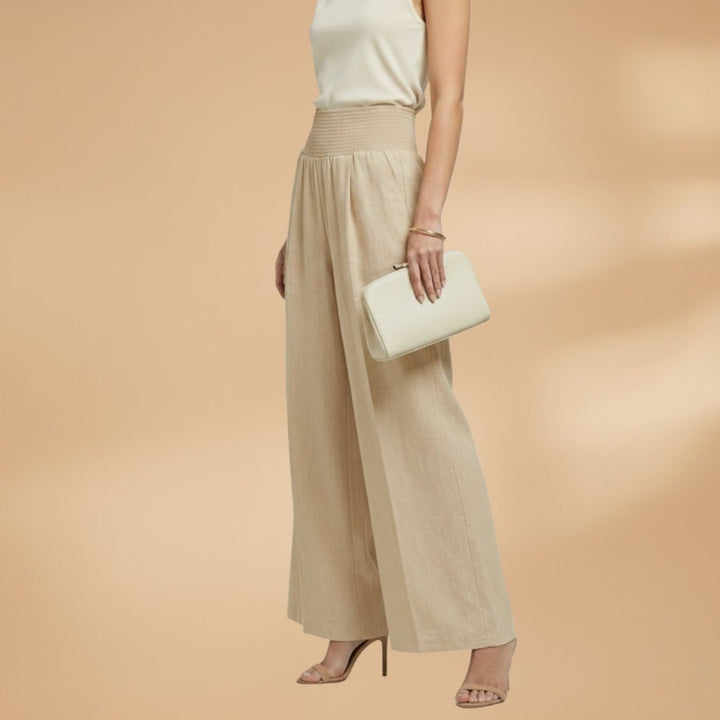 Joana | Calças Wide Leg Mulher Cintura Elástica