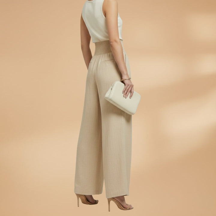 Joana | Calças Wide Leg Mulher Cintura Elástica