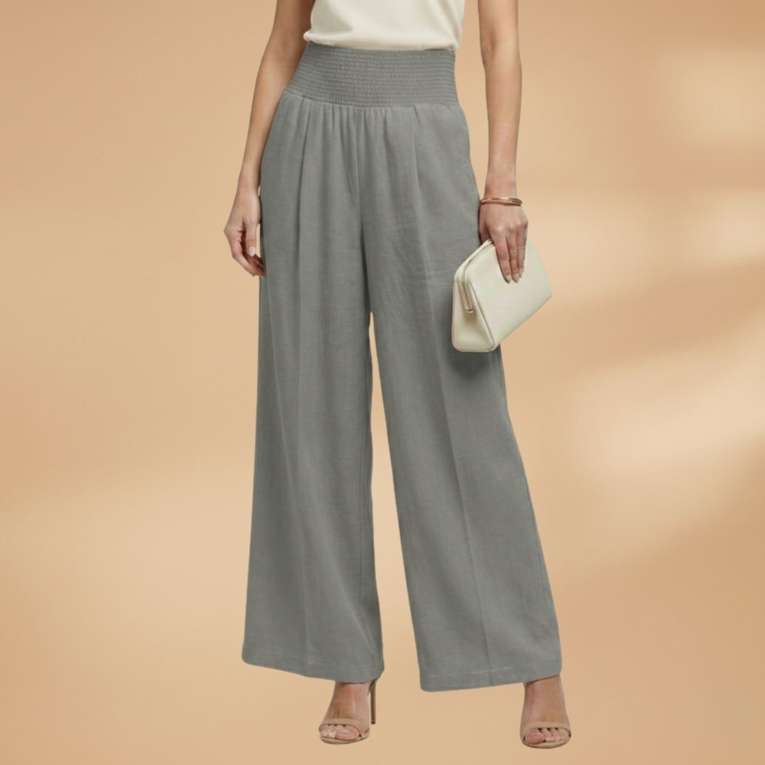 Joana | Calças Wide Leg Mulher Cintura Elástica