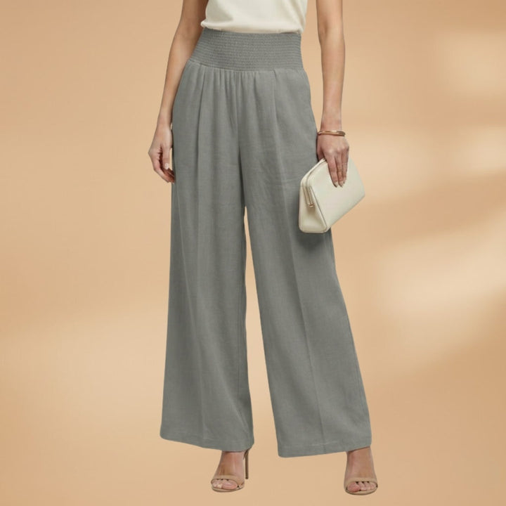 Joana | Calças Wide Leg Mulher Cintura Elástica