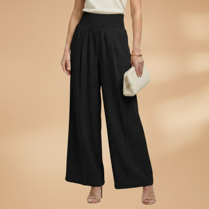 Joana | Calças Wide Leg Mulher Cintura Elástica