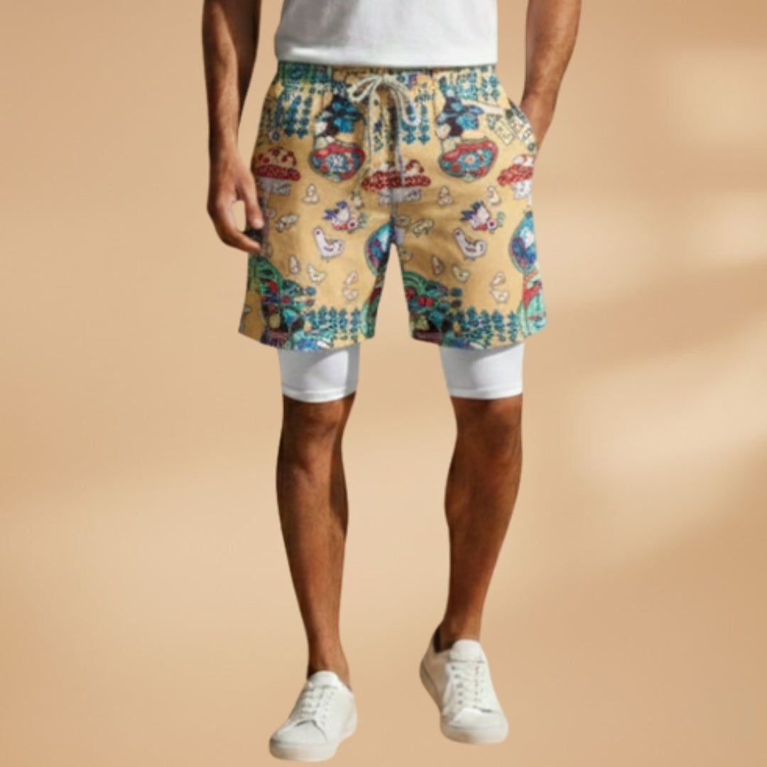 Rodrigo | Calções de Banho Estampados Homem Cordão Ajustável